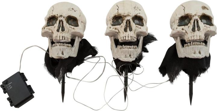 Produktbild Europalms Halloween Totenköpfe mit Erdspiess, 3er-Set, 29cm