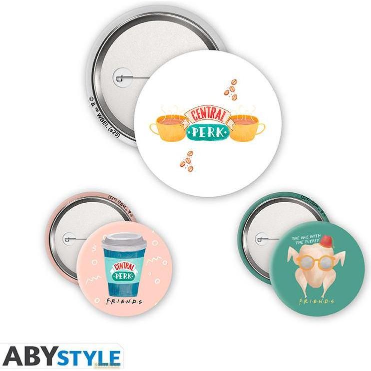 Abystyle Multicolore Spillo, Friends Pin Spilla Badge Pack: Central Perk 3Cm,