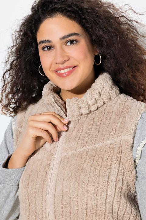 Produktbild Ulla Popken Teddyweste, Stehkragen, Tunnelzug, ärmellos (54)