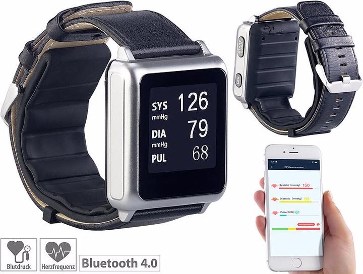 Immagine prodotto Newgen medicals Orologio da polso per la pressione sanguigna con pompa, display E-Ink, Bluetooth e App