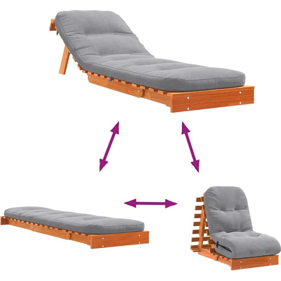 Vidaxl Braun Sofa + Bettsofa, Futon-Schlafsofa