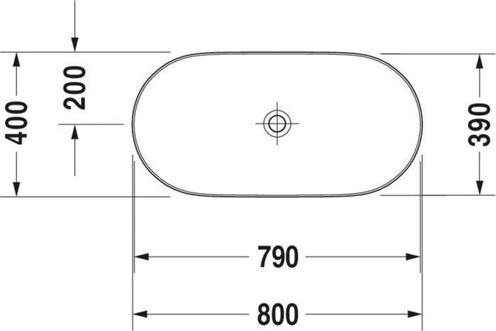 Produktbild Duravit Aufsatzbecken LUV o ÜL HLB 800x400mm o HL gr seidenmatt WG (400 mm, 800 mm)