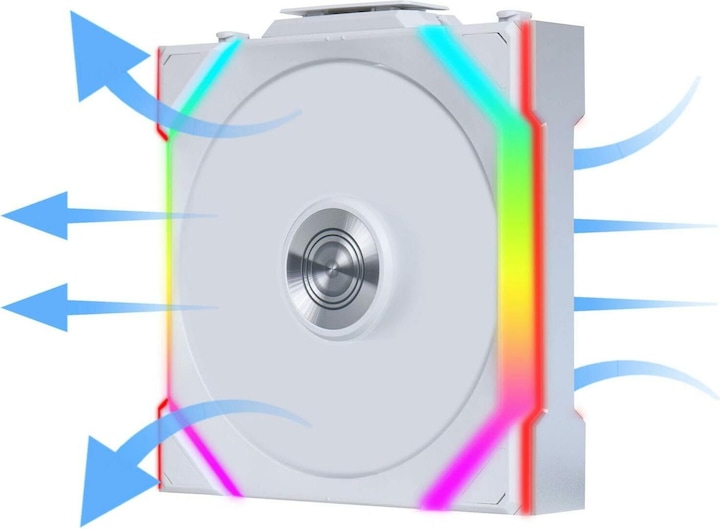 Actual product image Lian-Li UNI FAN SL Wireless ARGB PWM fan, 3-pack incl. controller - reverse blade, 120 mm, white (120 mm, 3 x)