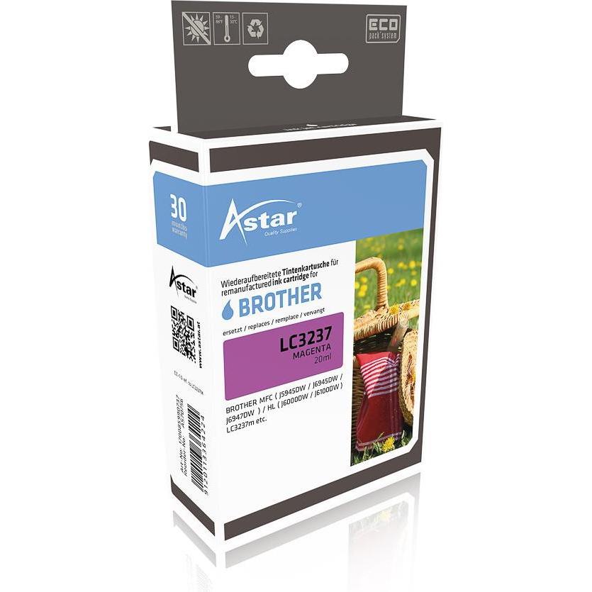 Astar, Druckerpatrone, AS70756 BROTHER LC3237M HL Tinte magenta ST rebuilt 1500Seiten Chip 20ml