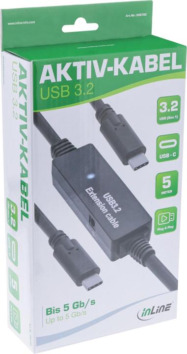 Image du produit InLine Câble actif USB 3.2 Gen.1 (5 m, USB 3.2 Gen 1, 5 W)