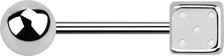 Image du produit Star Piercing Micro Barbell argent avec boule et cube (sans laiton, Acier chirurgical 316L)