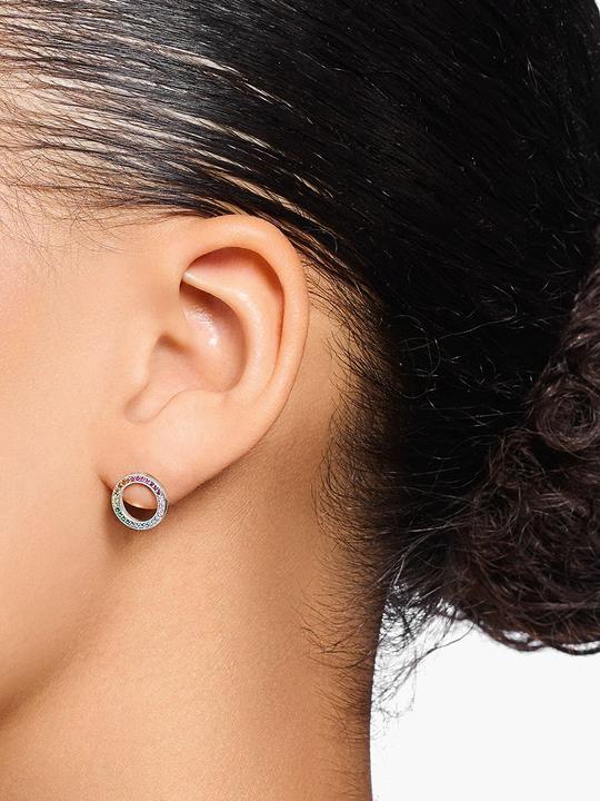 Produktbild Thomas Sabo Ohrstecker Together Rund mit Bunten Steinen Silber Geschwärzt (925er Silber)
