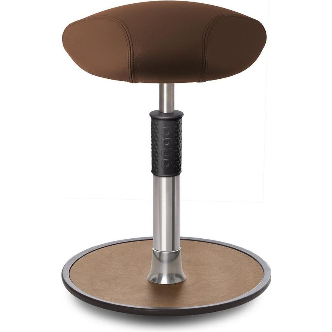 Ongo, Bürostuhl, Sitz- Stehhocker Free Regular Triangel Boxmark Leder Braun Chrom /Natur
