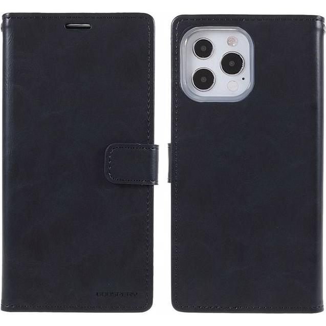Goospery Bluemoon Diary Series (Apple iPhone 13 Pro Max), Smartphone Hülle, Schwarz