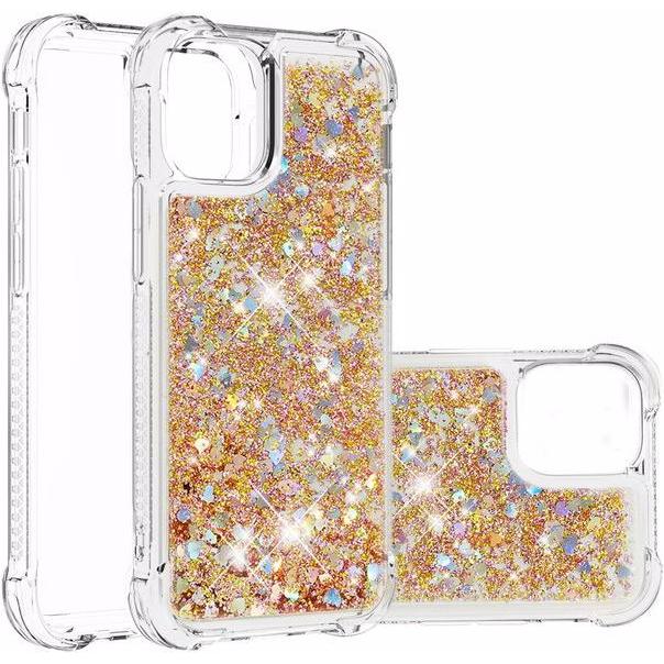 MU Style Glitter Softcase Hülle (Apple iPhone 13 Pro Max), Smartphone Hülle, Gold