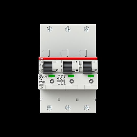 ABB, Schutzschalter, S751/3DR-E20 sel. Haupt-LS (SHU) E-Char.,25kA,20A,3x1P S751/3DR-E20