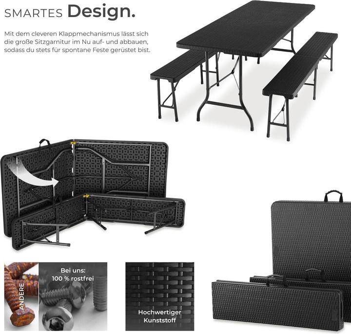 Actual product image tectake Dining table and bench set