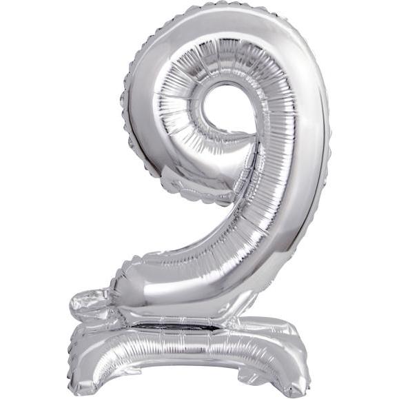Amscan Folienballon Mini Zahl 9 silber