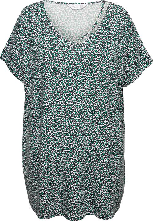 Produktbild Miamoda T-Shirt, oversized, Leo-Muster, V-Ausschnitt mit Zierringen, Halbarm (44)