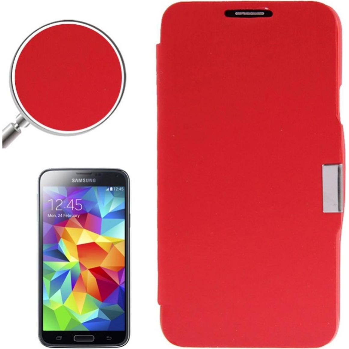 König Design Handyhülle Tasche für Samsung Galaxy S5 mini G800 Rot gebürstet (Samsung Galaxy S5 Mini), Smartphone Hülle,...