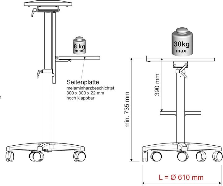 Produktbild Maul Beamertisch professionell (Boden)