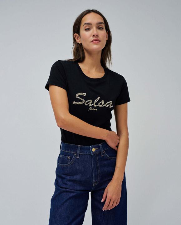 Actual product image Salsa Jeans T-Shirt Lurex Embroidery Branding T-Shirt (XS)