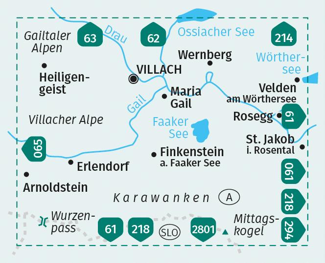Immagine prodotto Mappa escursionistica KOMPASS 062 Villach, Faaker