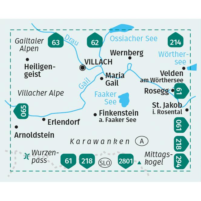 Thumbnail - KOMPASS Wanderkarte 062 Villach, Faaker, Landkarte