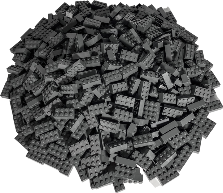Produktbild LEGO 2x4 Steine Dunkelgrau - 50 Stück - Dark bluish grey bricks 3001 (3001, LEGO Zubehör)