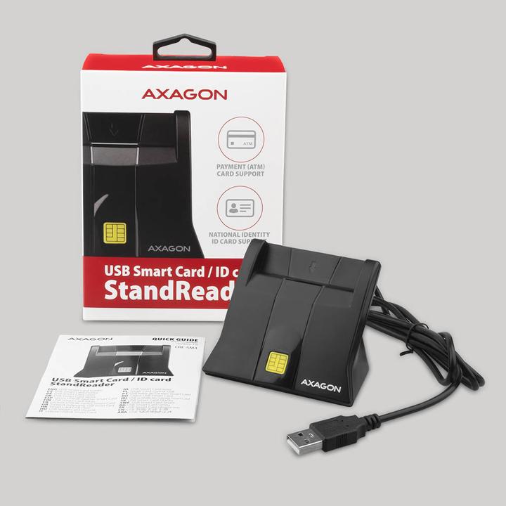 Actual product image Axagon CRE-SM4 USB Smart Card Reader - USB 2.0 (USB 2.0)