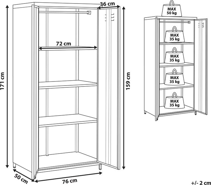 Actual product image Beliani Varna (76 x 50 x 171 cm)
