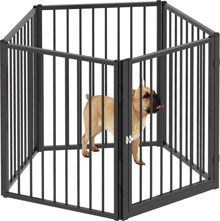 PawHut Welpenauslauf Stahl Schwarz (Dog kennel)