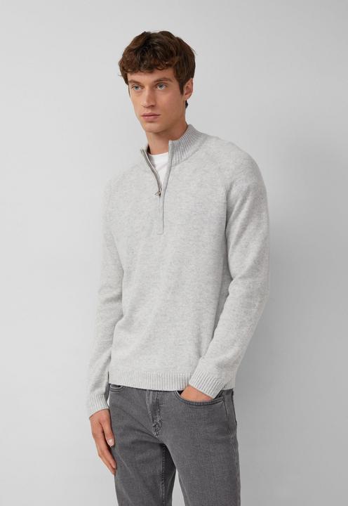 Produktbild s.Oliver Strickpullover Strickpullover aus reiner Wolle mit Troyer-Kragen (M)