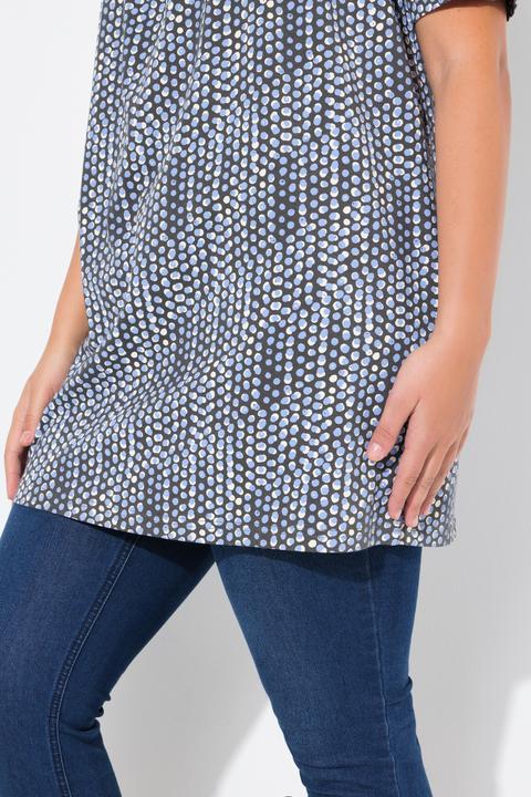 Immagine prodotto Ulla Popken Maglia dal taglio lungo e svasato con pallini, scollo rettangolare e mezze maniche (46, 48)