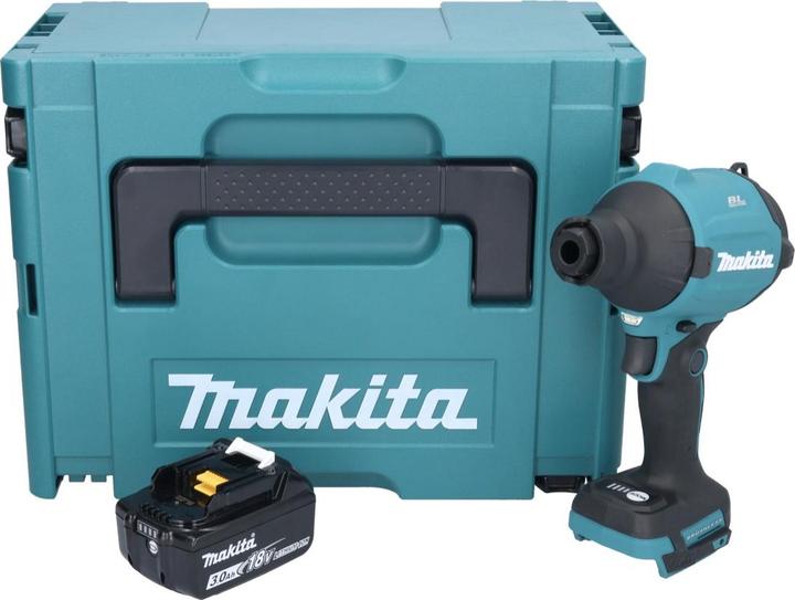 Produktbild Makita DAS 180 F1J Akku GeblÃ¤se 18 V Brushless + 1x Akku 3,0 Ah + Makpac - ohne LadegerÃ¤t (Akkubetrieb, Laubbläser)