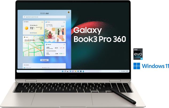 Actual product image Samsung Galaxy Book3 Pro 360 (16", Intel Core i7-1360P, 16 GB, 512 GB, DE)
