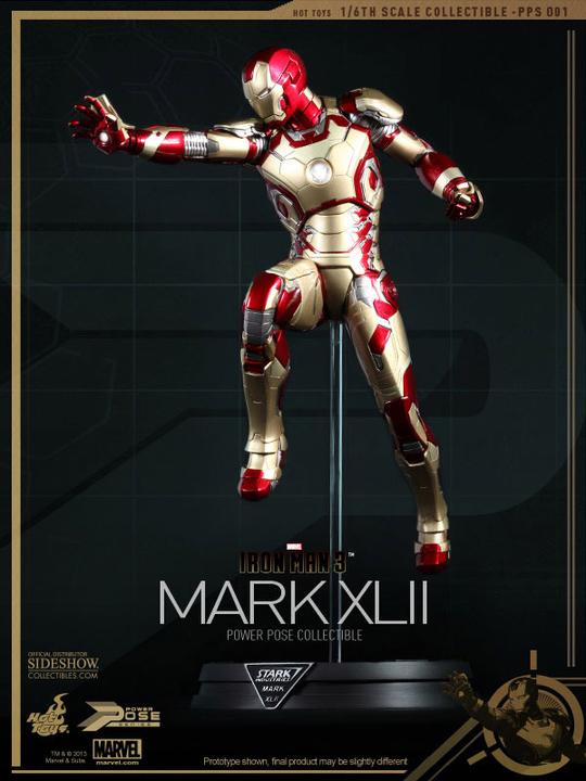 Actual product image Hot Toys Iron Man 3 Power Pose Series Action Figure Iron Man Mark XLII