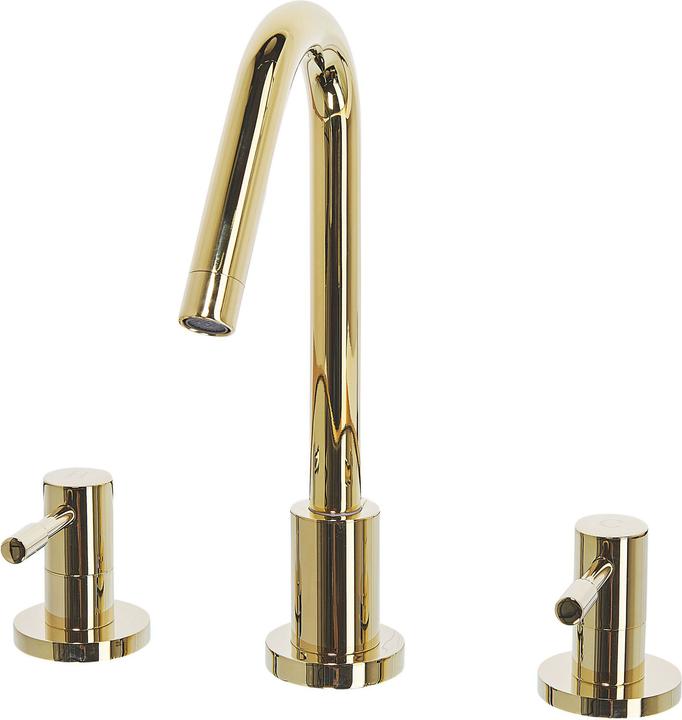 Immagine prodotto Beliani Rubinetto miscelatore lavabo 3 fori ottone oro KALAMBO