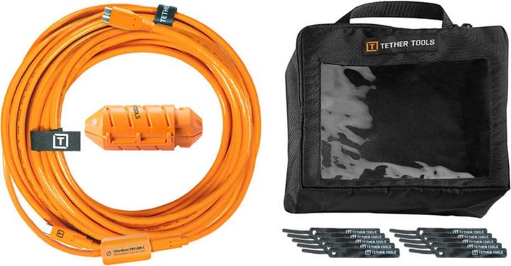 Tether Tools USB-C 3.0 Kabel, USB-C / Micro-B, 9.4m gerade zu gerade, 9.4 m, Orange (9.40 m, USB 3.2 Gen 1)