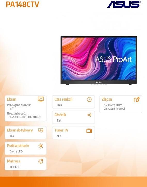 Image du produit ASUS PA148CTV (1920 x 1080 pixels, 14")