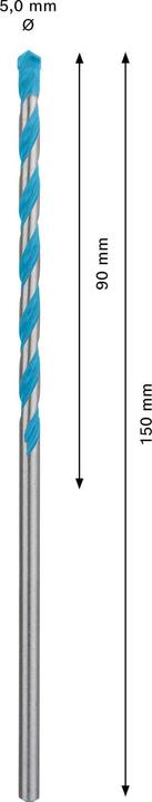 Actual product image Bosch Professional Zubehör EXPERT CYL-9 MultiConstruction Drill, 5 x 90 x 150 mm (5 mm)