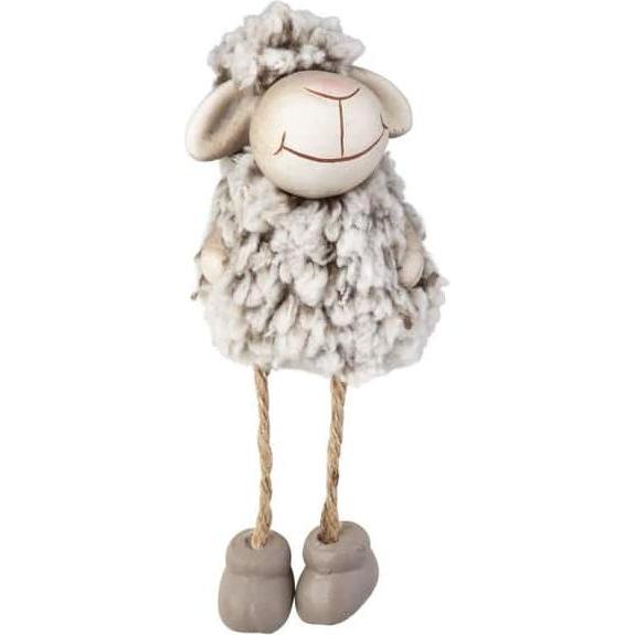 MICA Living, Deko Objekt, Schaf mit Schlenkerbeinen - aus Keramik und Textil - ca. 6 x 5,5 x 7,5 cm - 1 Stück