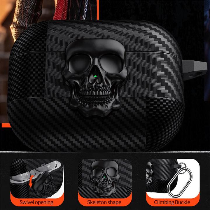 Produktbild Cover-Discount AirPods 4 Skull Schutzhülle mit Karabiner (Kopfhörer Hülle)