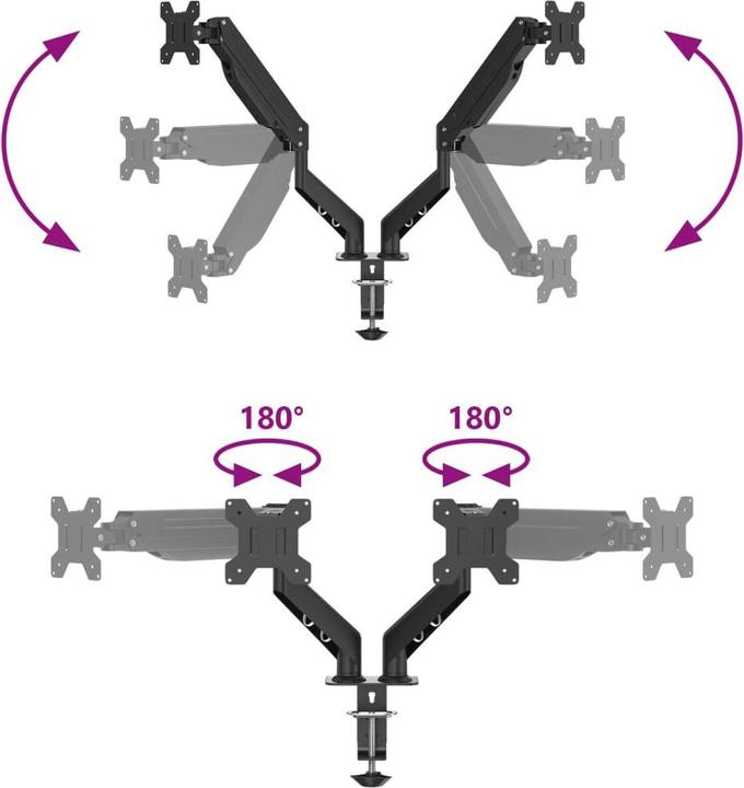 Image du produit vidaXL Dual-Monitorarm (Tables, 27", 10 kg)