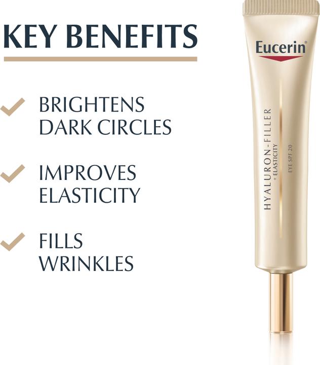 Produktbild Eucerin Augenkonturenpflege Hyaluron-Filler + Elasticity, SPF20 - 15 ml (Augenpflege Gel, Tag, 15 ml)