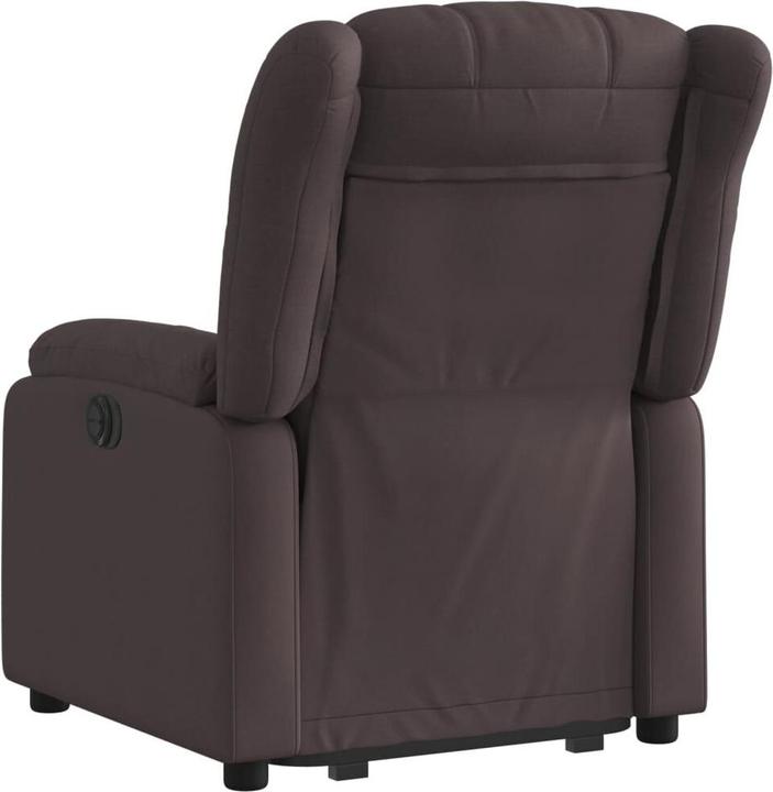 Actual product image vidaXL Recliner with stand-up aid Electric TV armchair Dark brown fabric