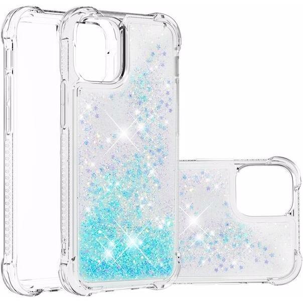 MU Style Glitter Softcase Hülle (Apple iPhone 13 Pro Max), Smartphone Hülle, Blau