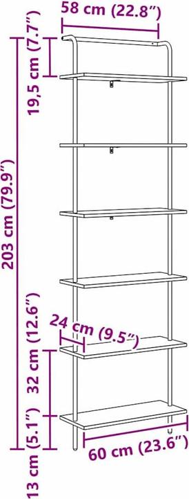 Produktbild vidaXL Design (60 x 24 x 203 cm)