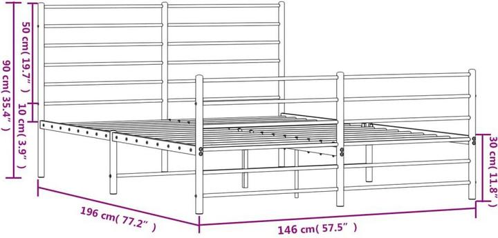 Image du produit vidaXL Bettgestell (140 x 190 cm)