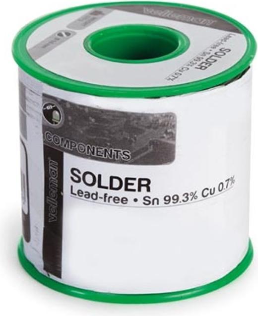 Actual product image Velleman Lead-Free Solder Sn 99.3% Cu 0.7% 0.8mm 500G (Spare)