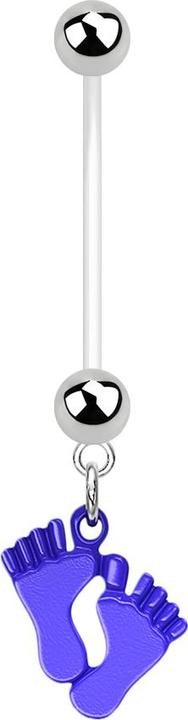 Produktbild Star Piercing Banane Schwangerschaft mit Baby Füssen blau (ohne Messing, Chirurgenstahl 316L, Kunststoff)