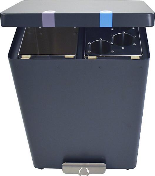 Produktbild ReinigungsBerater Mülltrennsystem RecycloKick 3 Mülltrenner 2 x 34 L graphit mit zwei Inneneimern, feuerfest, mit rob (68 l)