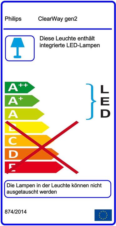 Energie-Label Philips LED-Mastleuchte (6160 lm, IP66)