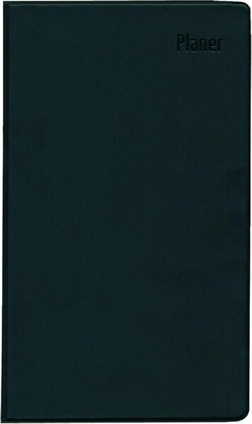 Agenda tascabile 2025 nera, 9,5x16cm, calendario pieghevole con copertina in plastica, 1 (Tedesco)