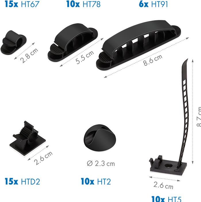 Image du produit LogiLink Kabel-Organisations-Set in einer Box, 8-Artikel, 128 Stk., gemischtfarbig
